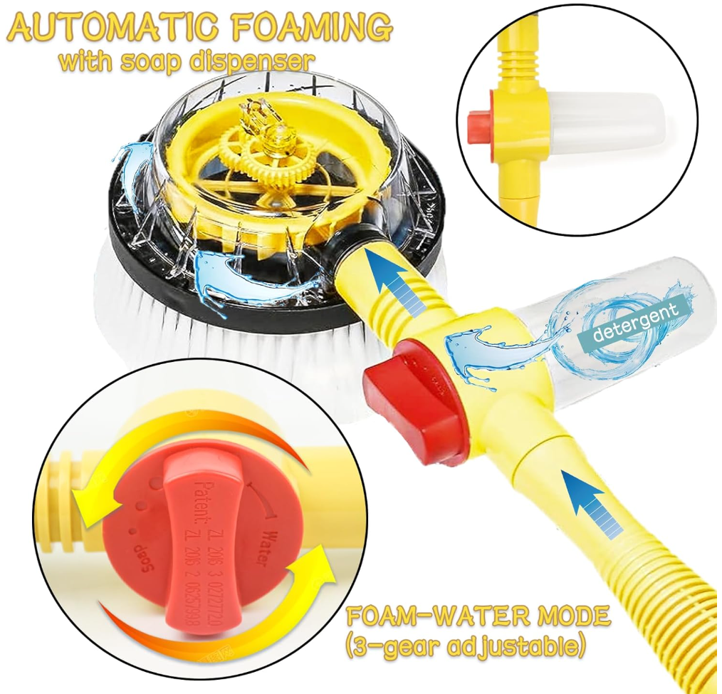 🧽 Cepillo giratorio de pulverización profesional