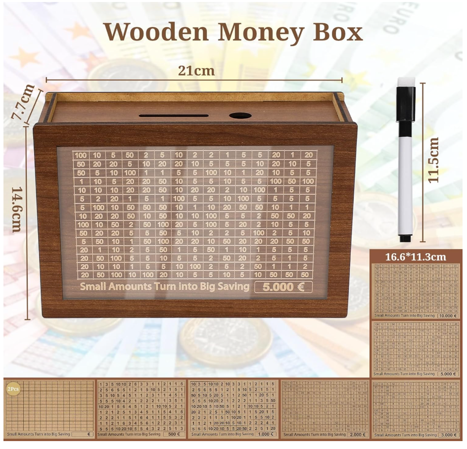 🪵 ¡Hucha inteligente para el ahorro! Cada moneda suma