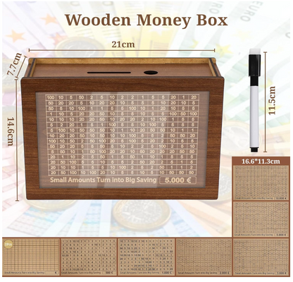 🪵 ¡Hucha inteligente para el ahorro! Cada moneda suma