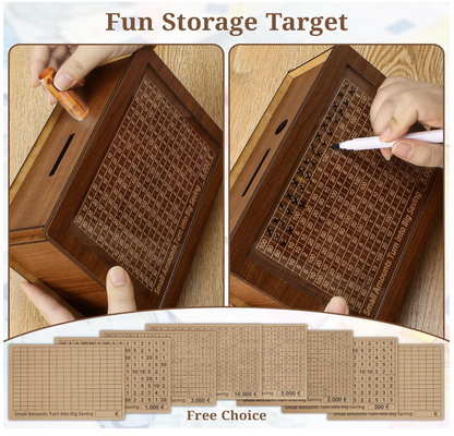 🪵 ¡Hucha inteligente para el ahorro! Cada moneda suma