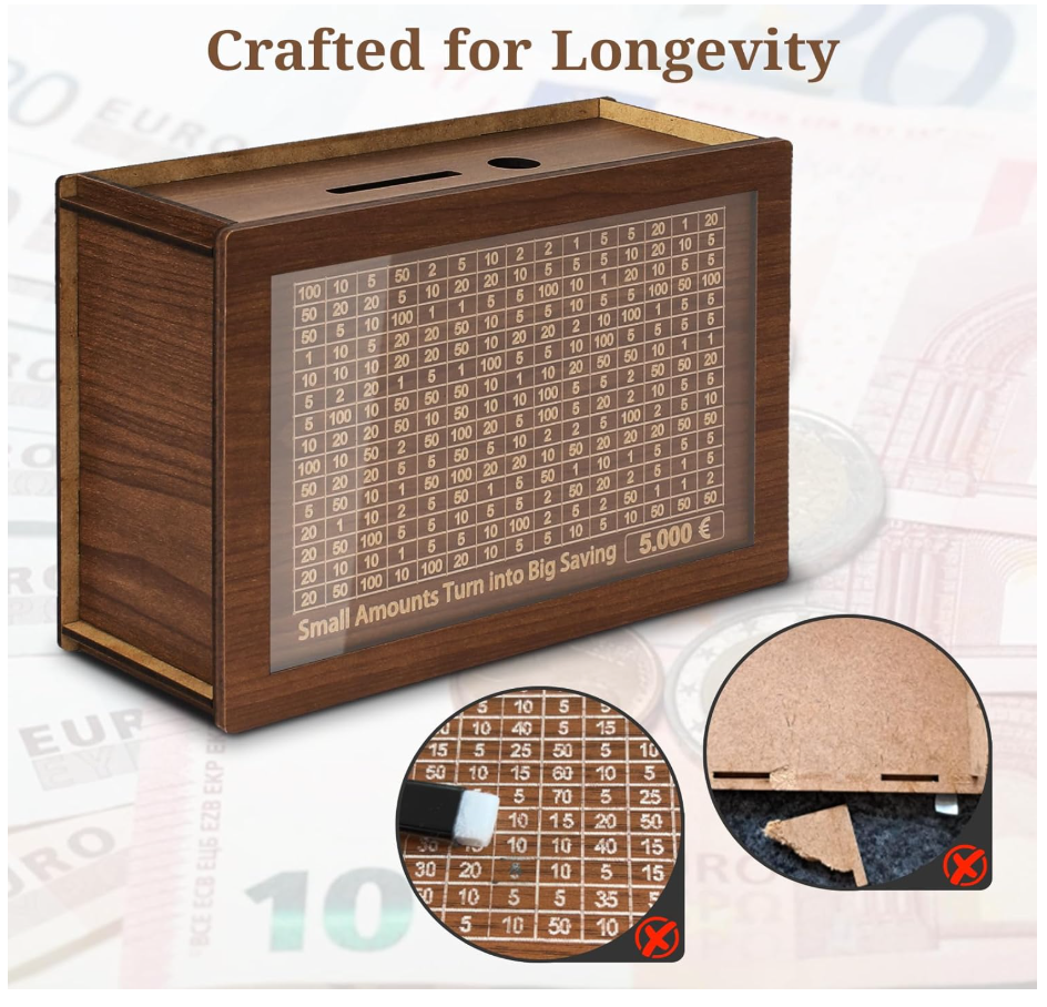 🪵 ¡Hucha inteligente para el ahorro! Cada moneda suma