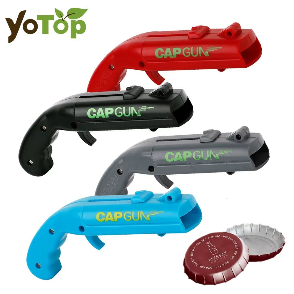 🔫 Abrebotellas Pistola Lanza-Chapas – ¡Abre y Dispara!